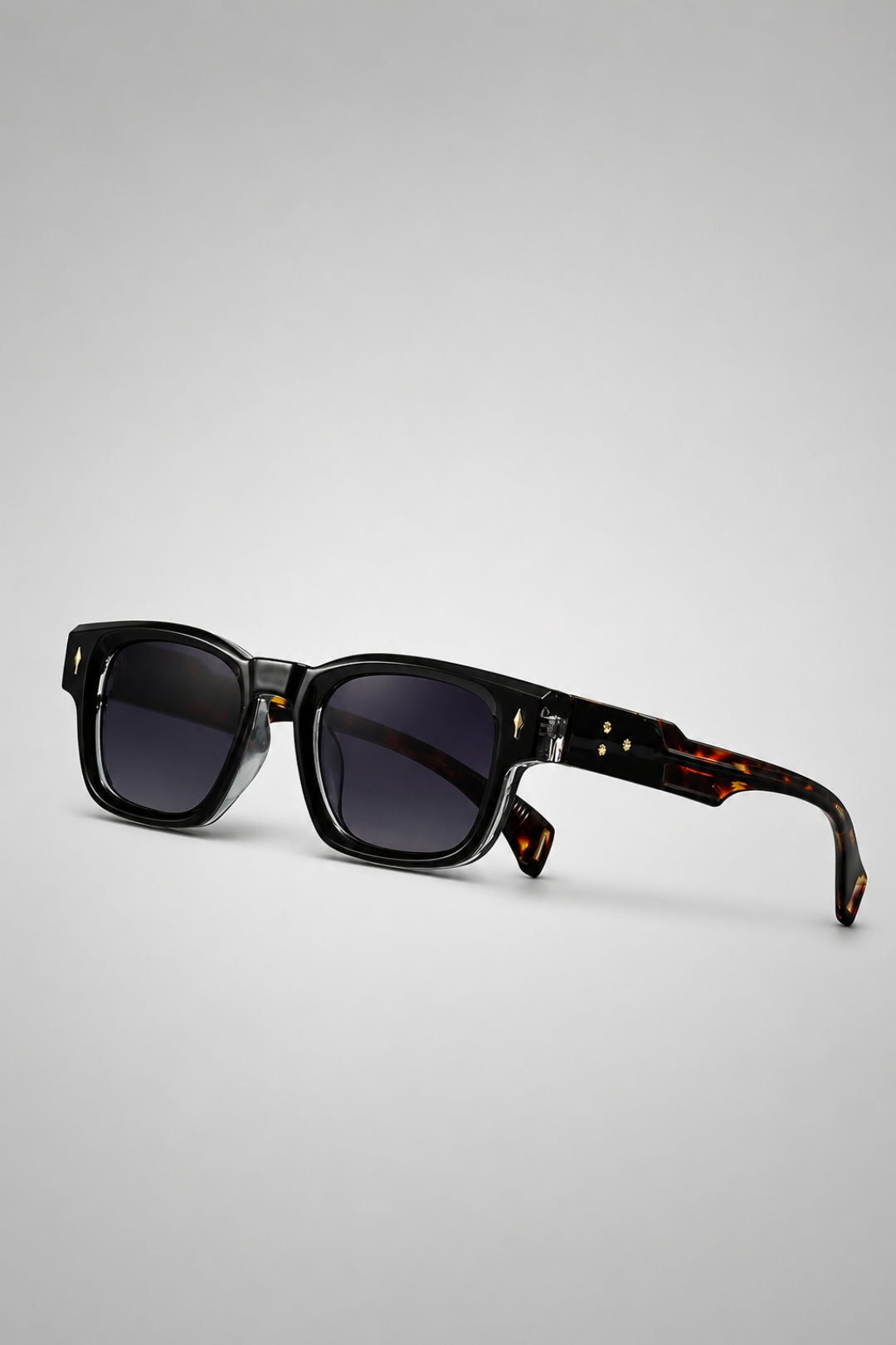 Herren-Sonnenbrille mit rechteckiger Passform | Polarisierte Gläser, UV400 und grauer Rahmen in Acetat-Optik