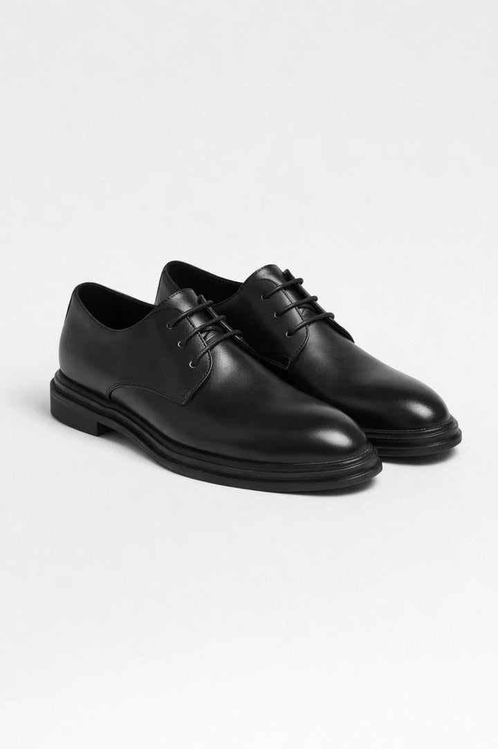 Herrenschuhe Elegant Schwarz | Schnürung | Klassische Form | Für Büro &amp; Alltag