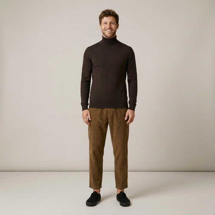 Werner | Klassischer Herren Strickpullover mit Rollkragen