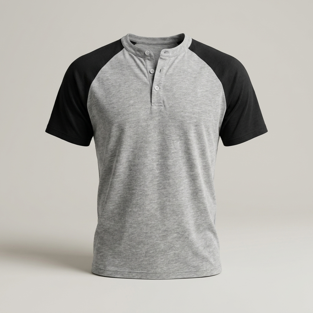 Ingo | Herren Raglan Henley Kurzarmshirt