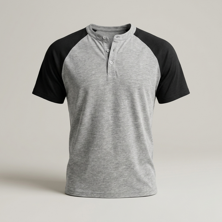 Ingo | Herren Raglan Henley Kurzarmshirt