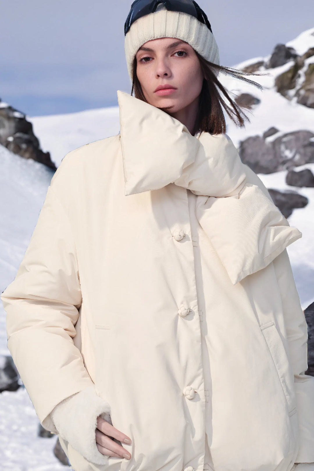Edelinde | Damen mit Schalkragen und Knöpfen Steppjacke
