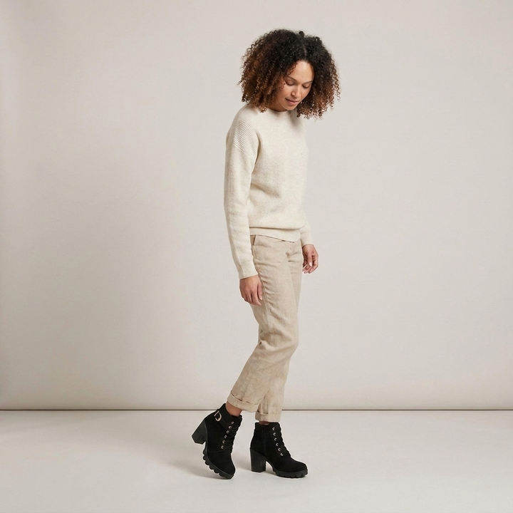 Verena | Damen Schnürstiefeletten mit Schnalle Profilsohle