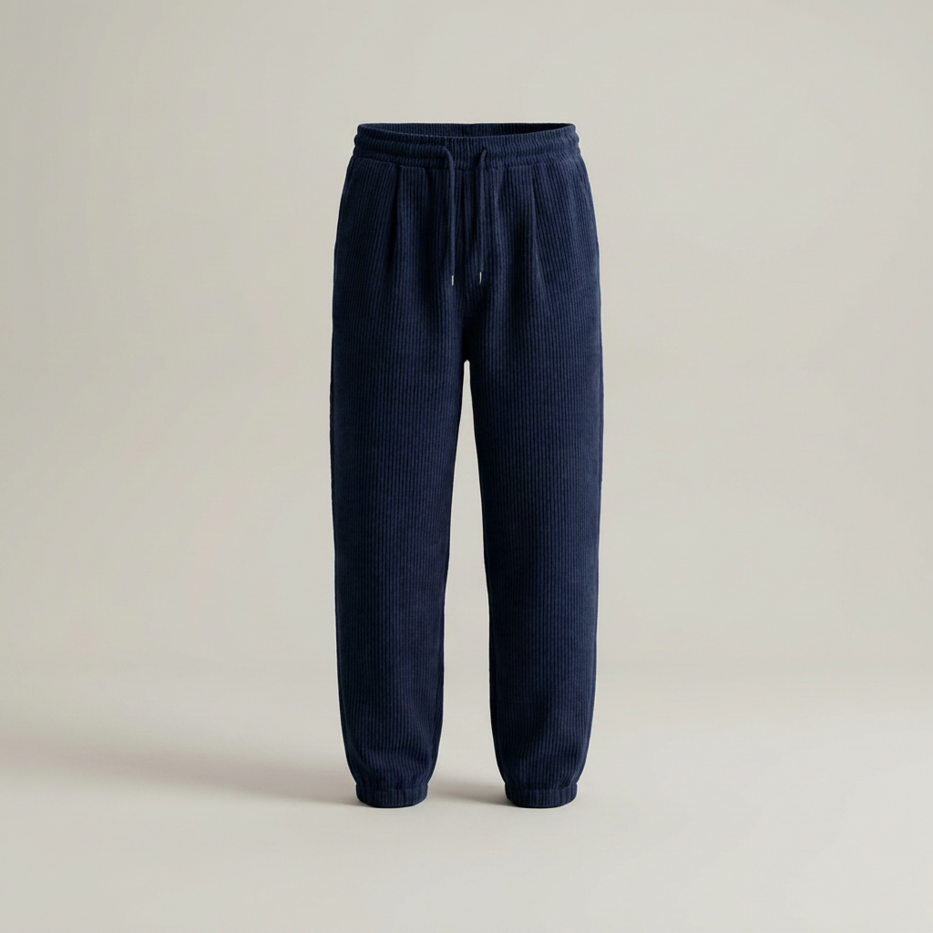 Xaver | Herren Gerippte Freizeithose mit Kordelzug