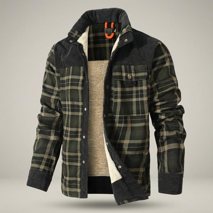 Zacharias | Herrenjacke Kariert mit Teddyfutter Hemdjacke