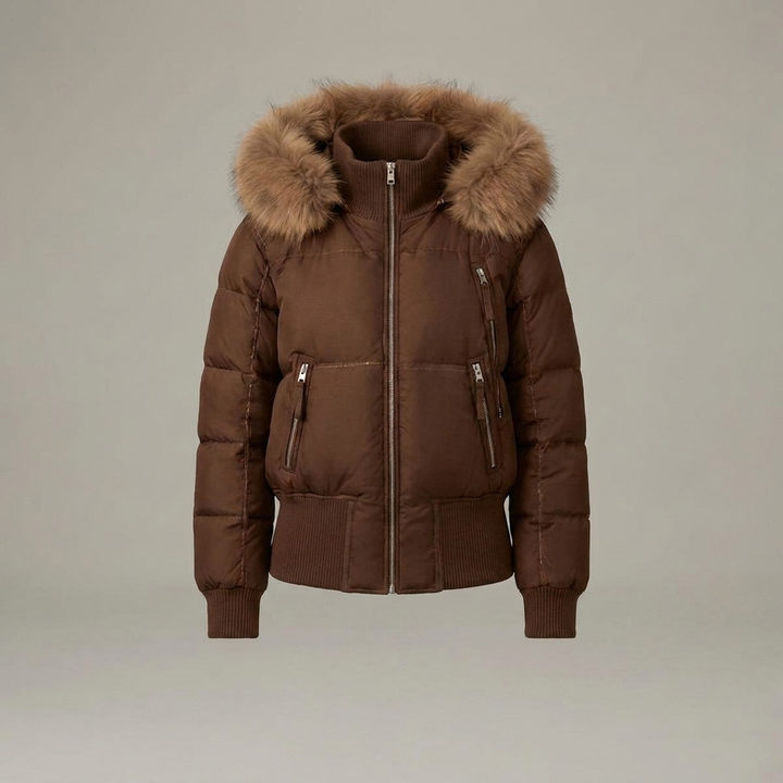 Anja | Damen Kurze Kapuzen-Steppjacke