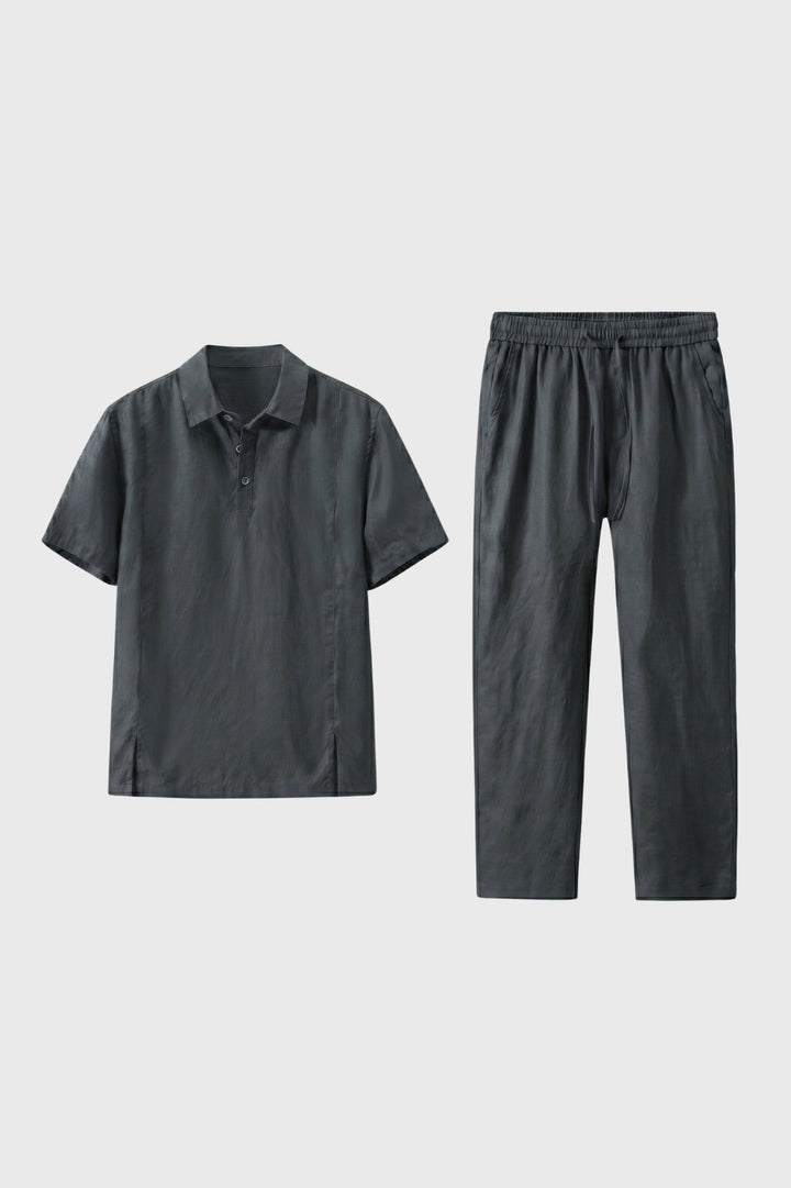Herren-Set in gerader Passform | Kurzärmeliges Polohemd | Passende Hose | Lässig