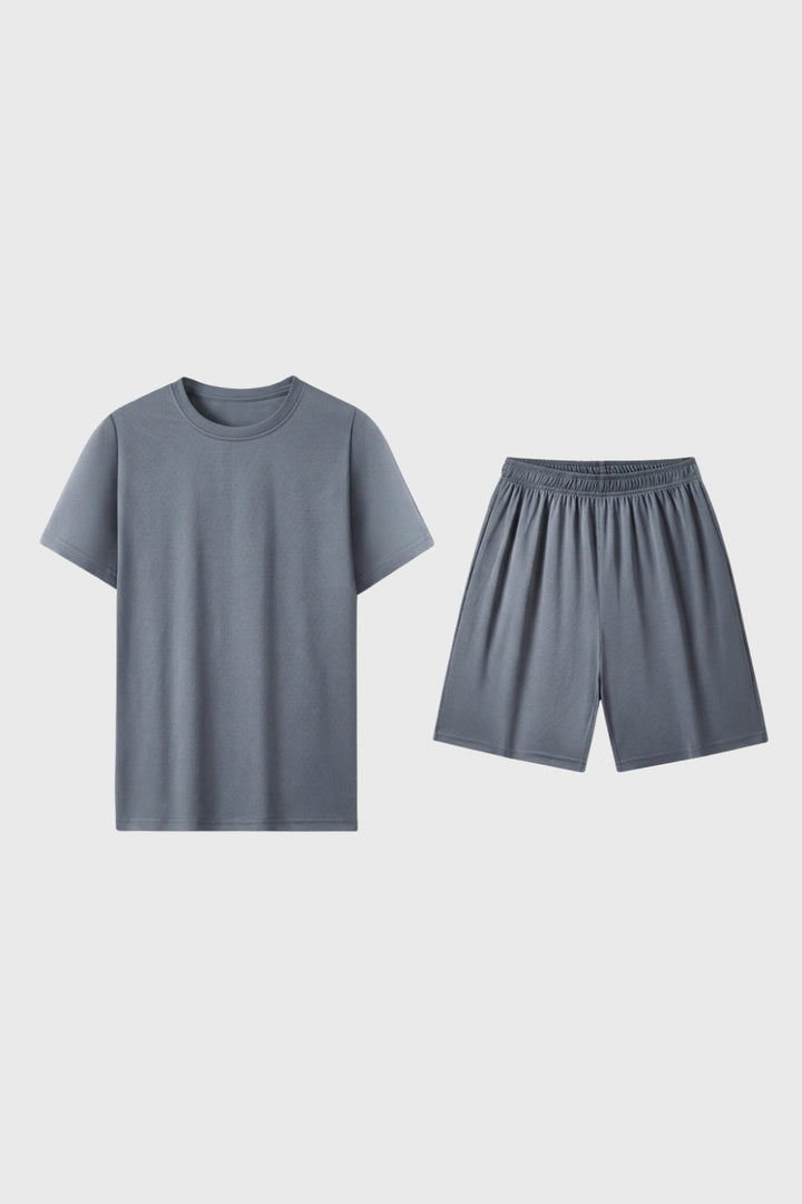 Herren-Set in lockerer Passform | T-Shirt mit Rundhalsausschnitt | Shorts mit Gummizug | Lässig