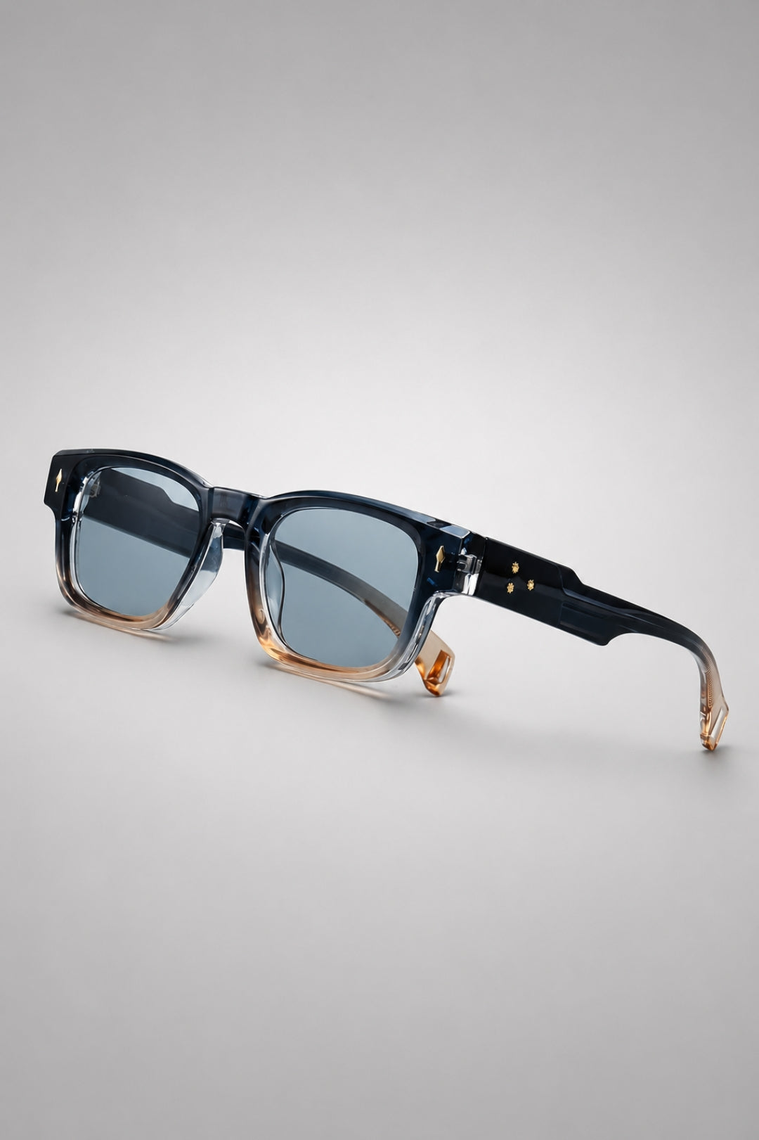 Herren-Sonnenbrille mit rechteckiger Passform | Polarisierte Gläser, UV400 und grauer Rahmen in Acetat-Optik