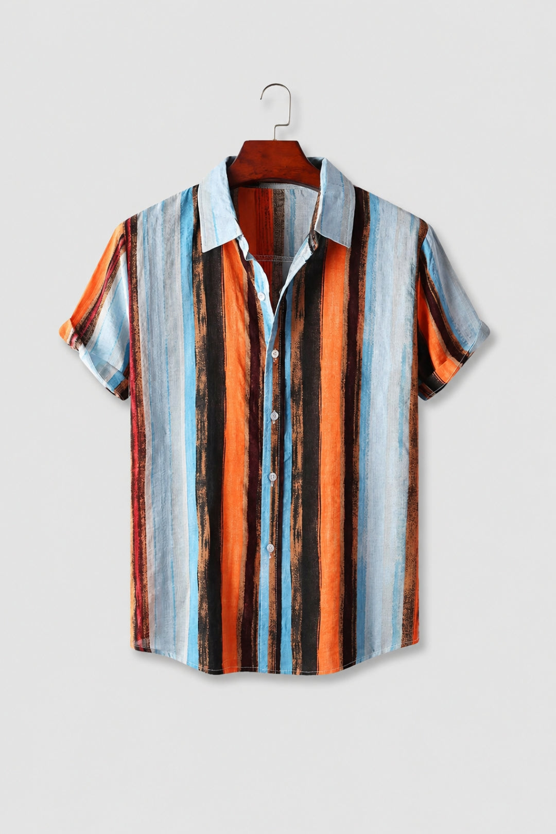 Herren Shirt | Marine-Streifenmuster | Resort-Chic | Sommer