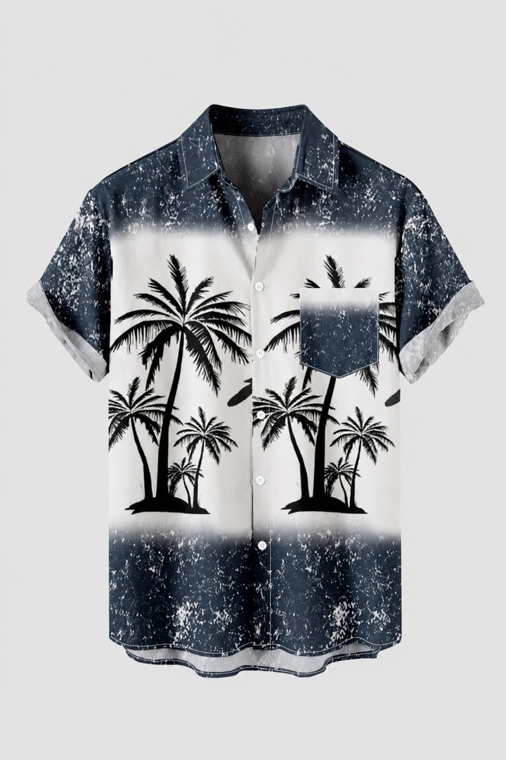 Herren Shirt | Kurze Ärmel | Tropischer Blumenprint | Sommer