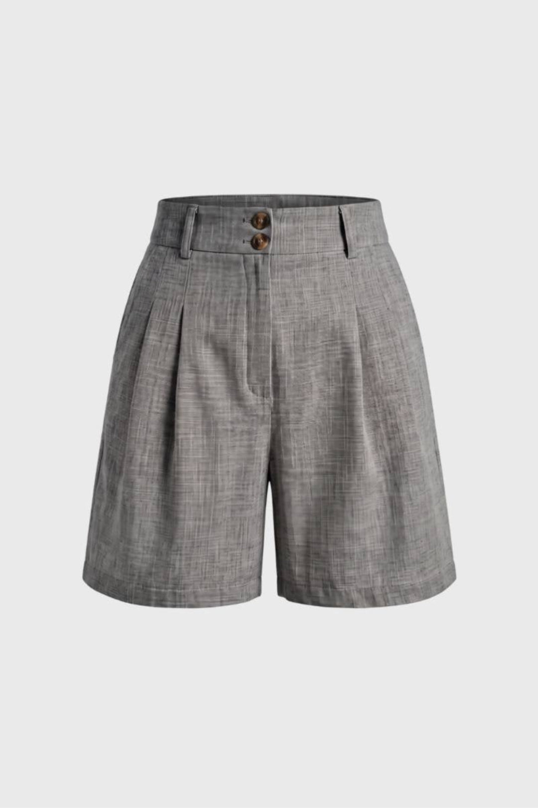 Damen-Shorts | Hohe Taille &amp; Falten | Sandbeige