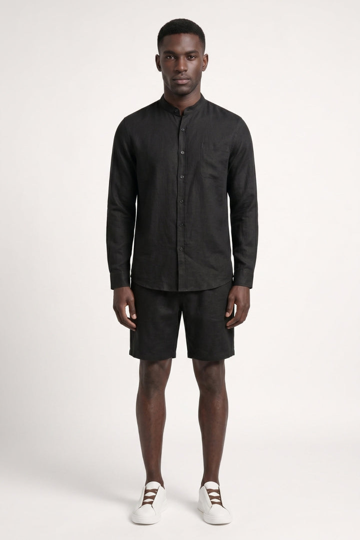 Elegantes, lässiges Herren-Set | Hemd mit Knopfleiste | Passende Shorts | Sommerlook