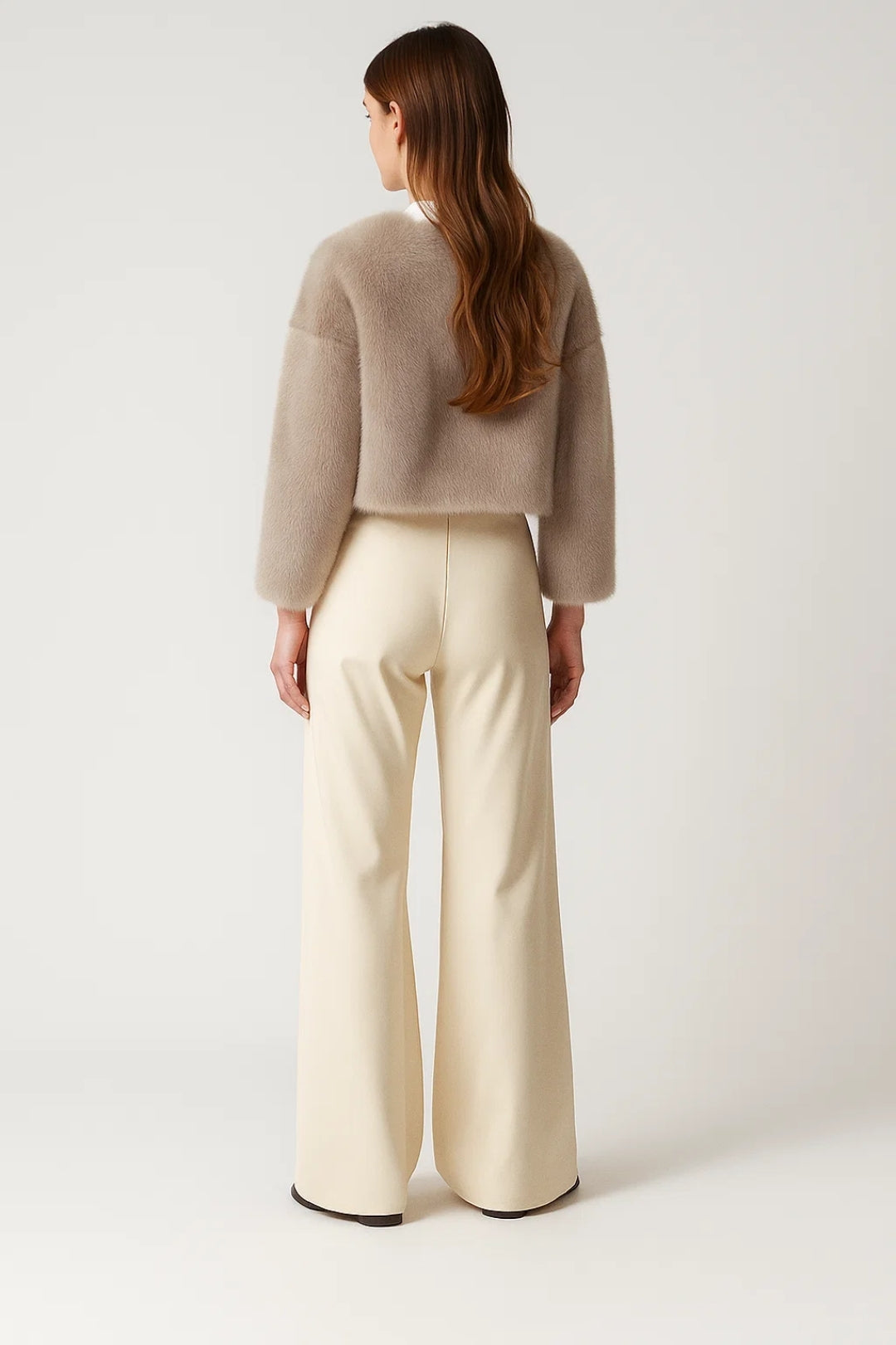Damenjacke Kurz | Beige | Weich &amp; Warm | Eleganter Box-Schnitt