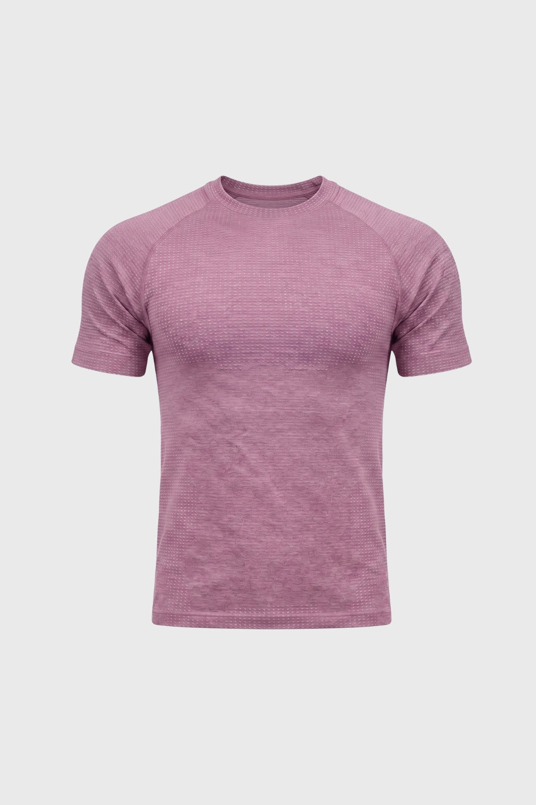 Herren-T-Shirt | Waffelstruktur &amp; Rundhalsausschnitt | Violett meliert
