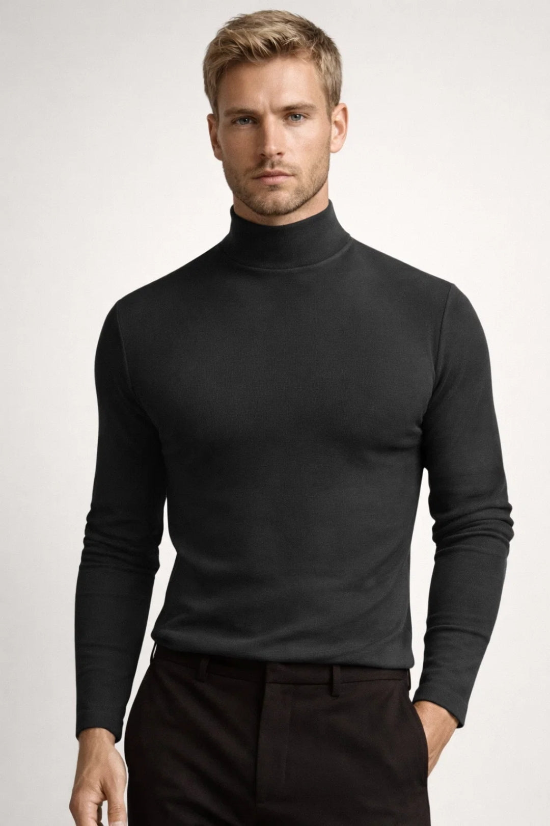 Rollkragenpullover Herren | Feinstrick | Slim Fit | Für Übergangszeit