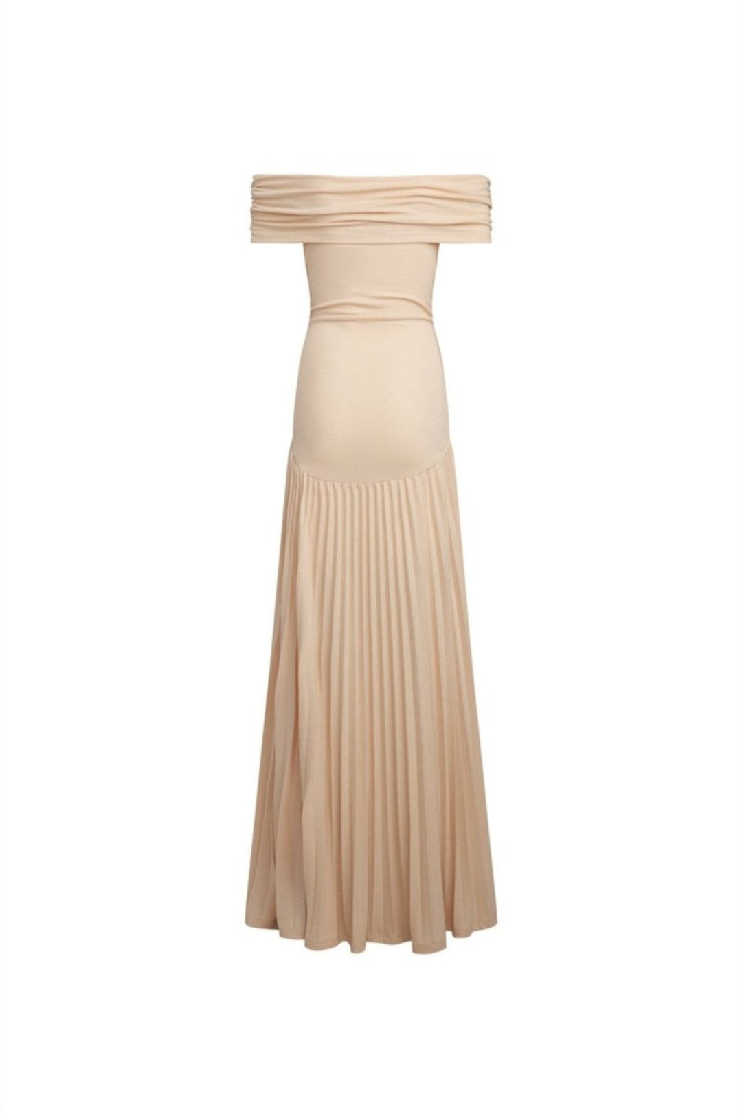 Elegantes, figurbetontes Damenkleid | Freie Schultern | Langer Faltenrock | Hochzeitsgäste