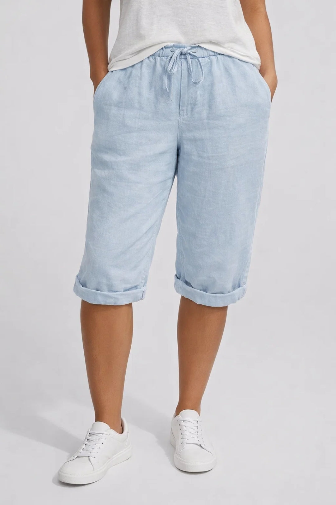 Lässige Damen-Shorts | Lockere Passform | Melierte Webstruktur | Taschen | Sommerlicher Stil