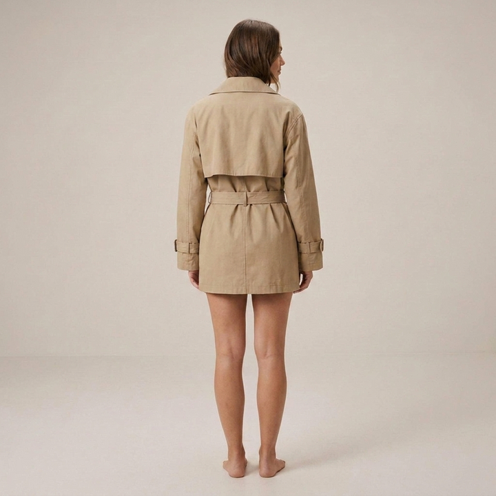 Minnegardis | Damen Trenchjacke mit Gürtel und Reverskragen