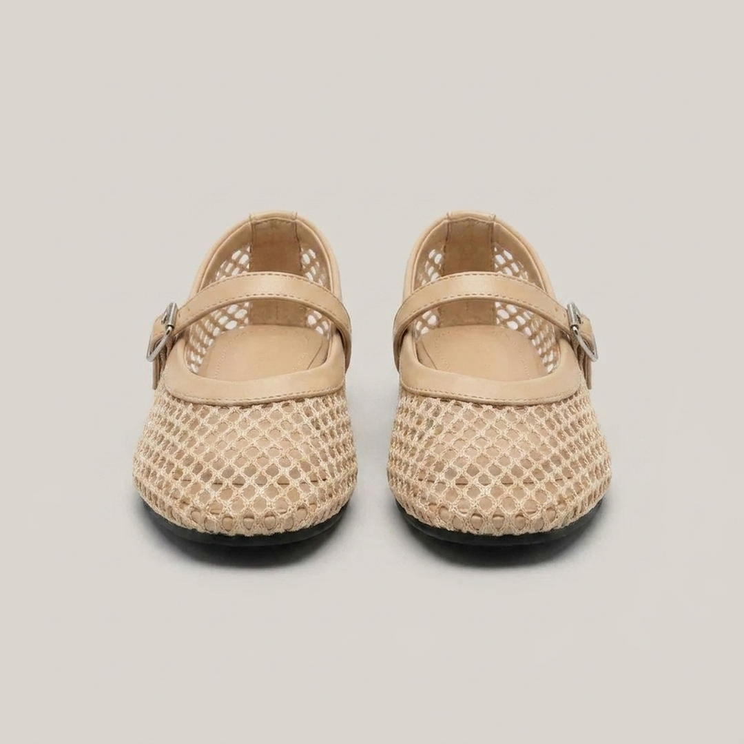 Nadine | Damen Mary-Jane mit Netzstruktur Schuhe