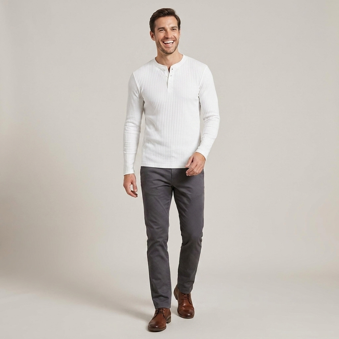 Levin | Herren Rippstrick Langarmshirt