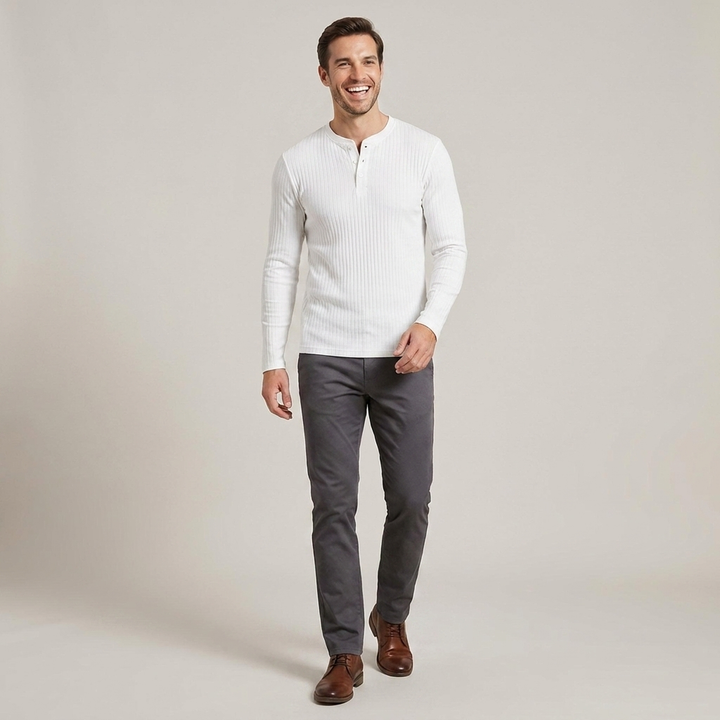 Levin | Herren Rippstrick Langarmshirt