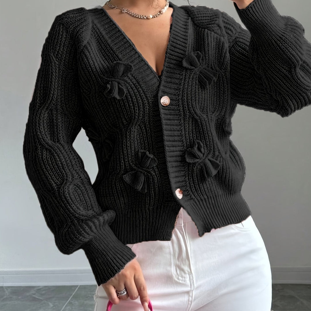 Erika | Damen Schleifen Strickjacke