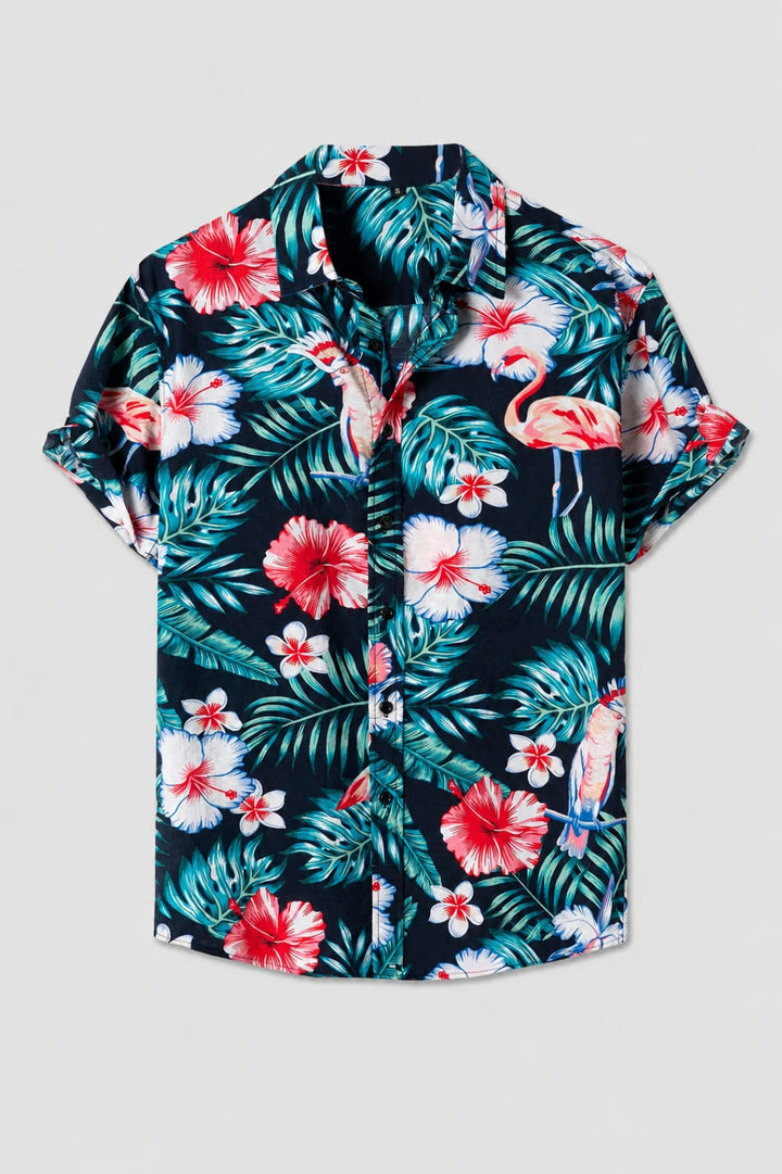 Herren Shirt | Kurzarm | Blumenmuster | Sommer