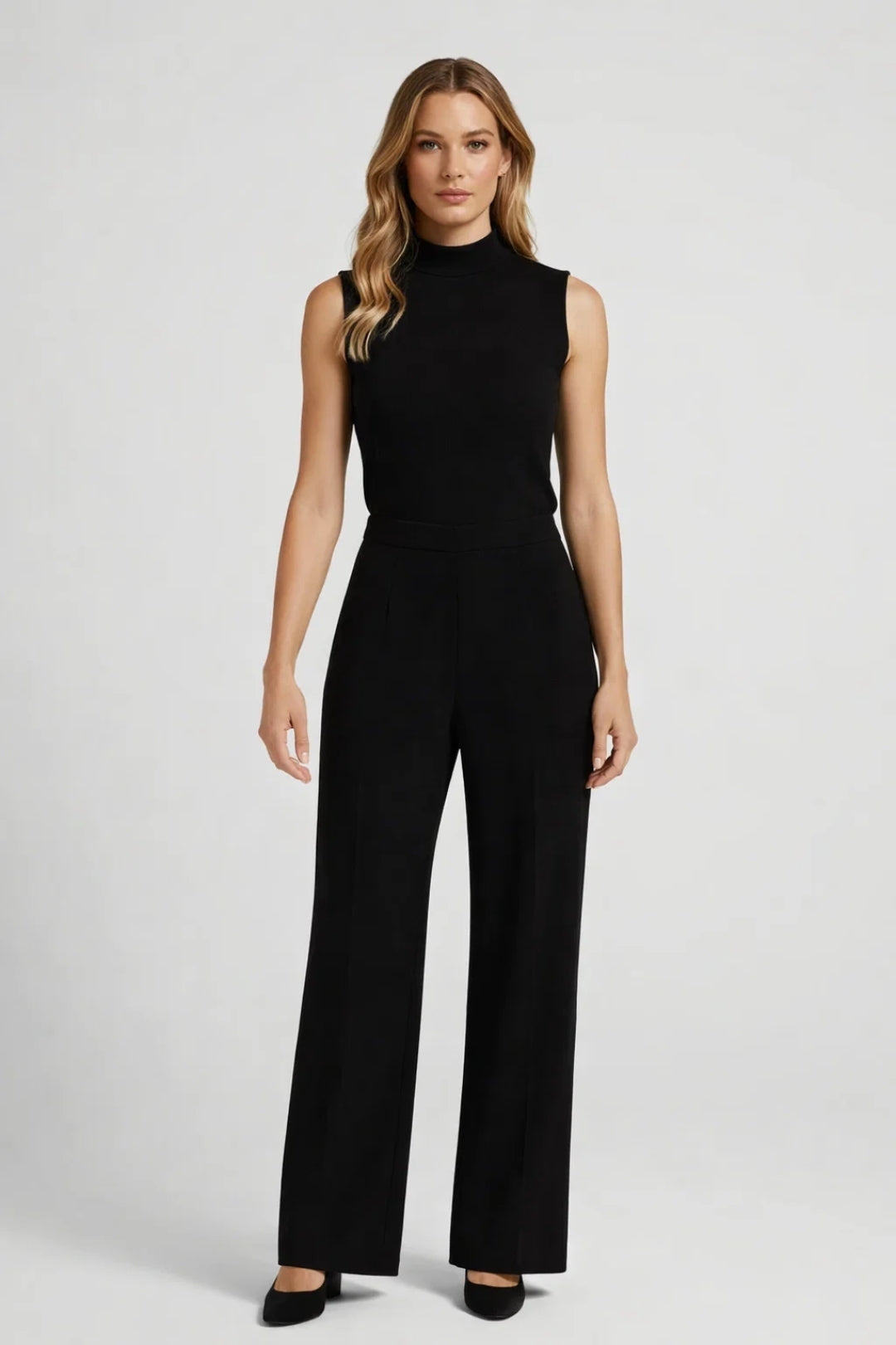 Damen-Set | Ärmelloses Top &amp; weite Hose | Elegantes