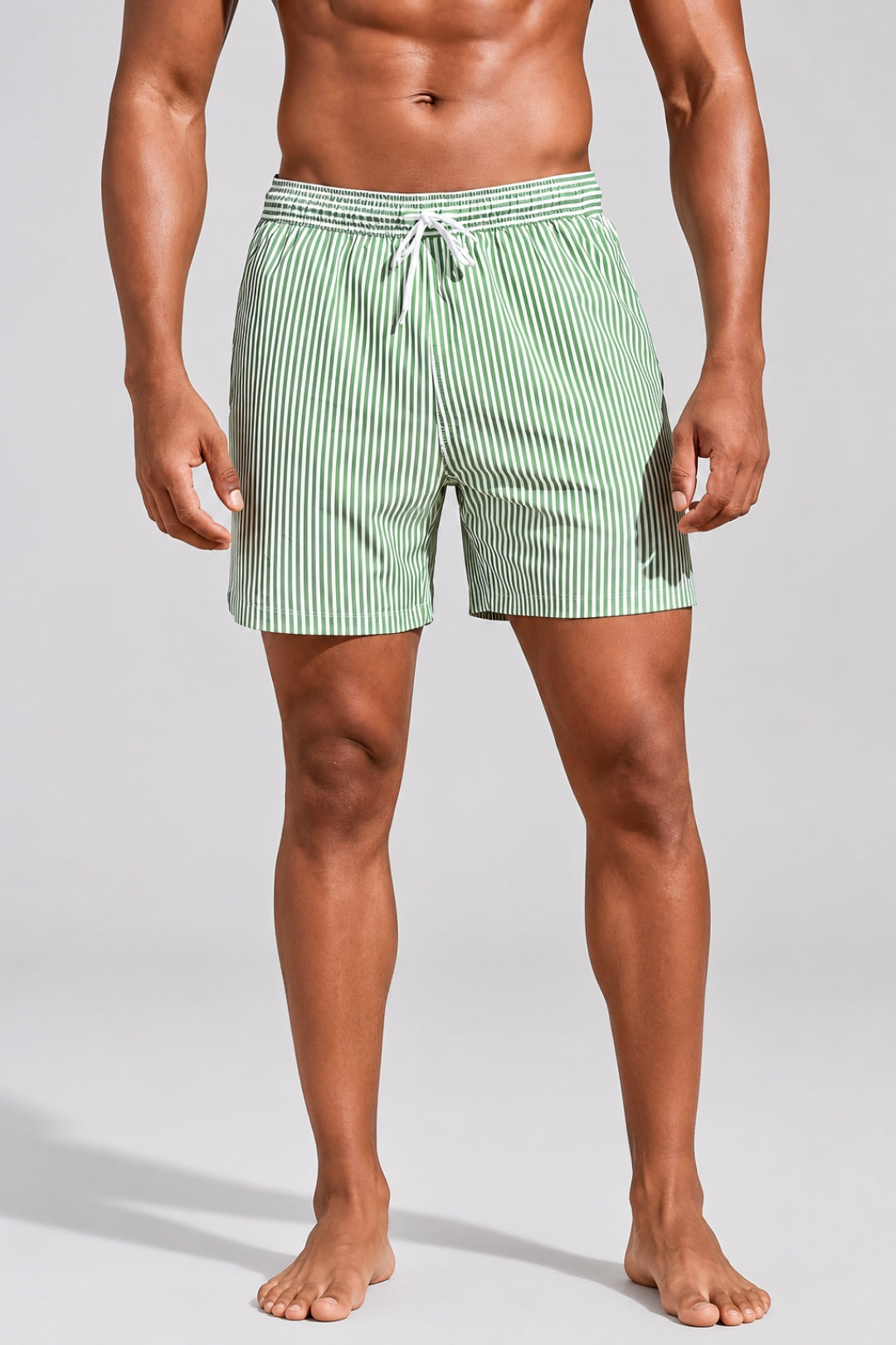 Badeshorts für Herren | Gestreiftes Design | Weicher Stoff &amp; elastischer Bund