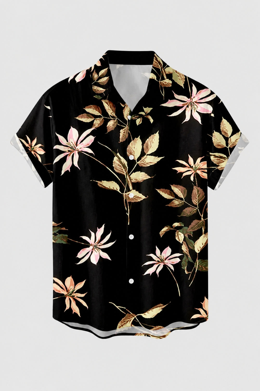 Herren Shirt | Kurze Ärmel | Tropischer Blumenprint | Sommer