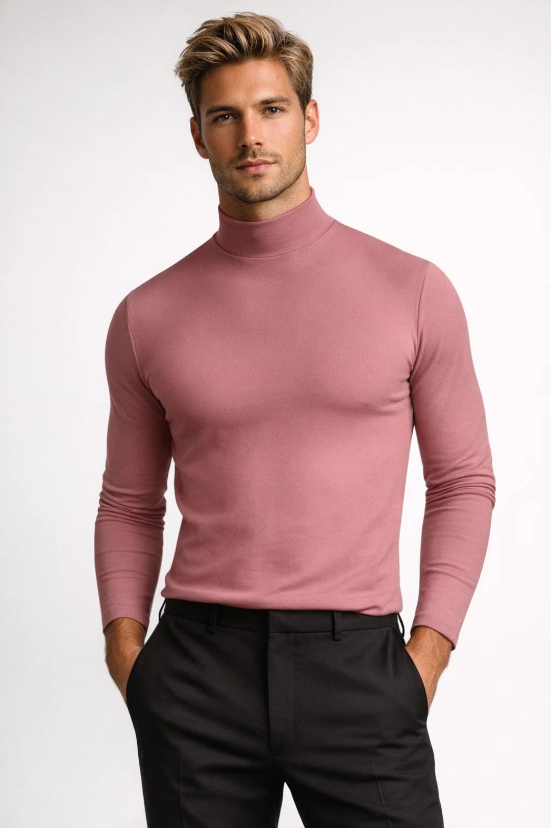 Rollkragenpullover Herren | Feinstrick | Slim Fit | Für Übergangszeit