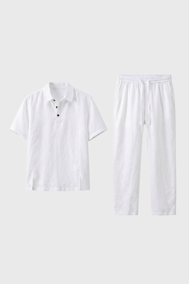 Herren-Set in gerader Passform | Kurzärmeliges Polohemd | Passende Hose | Lässig