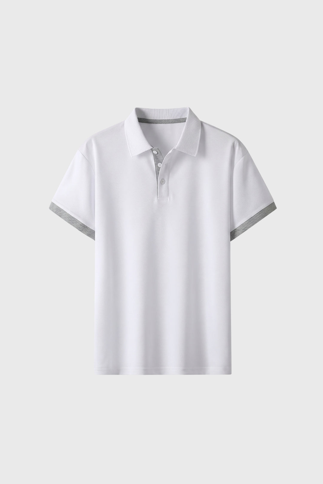 Herren-Polohemd | Reißverschluss &amp; Kontrastdetails | Schwarz-Khaki