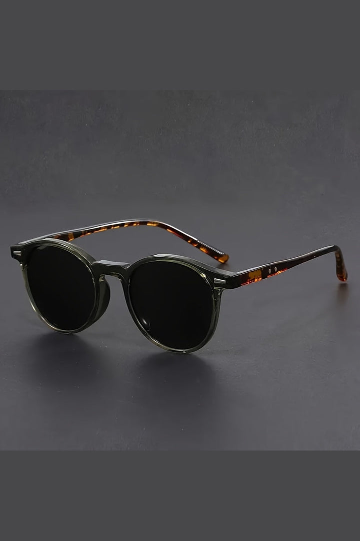 Herren-Sonnenbrille mit runder Passform | Leichter Rahmen und Retro-Schildpatt-Design