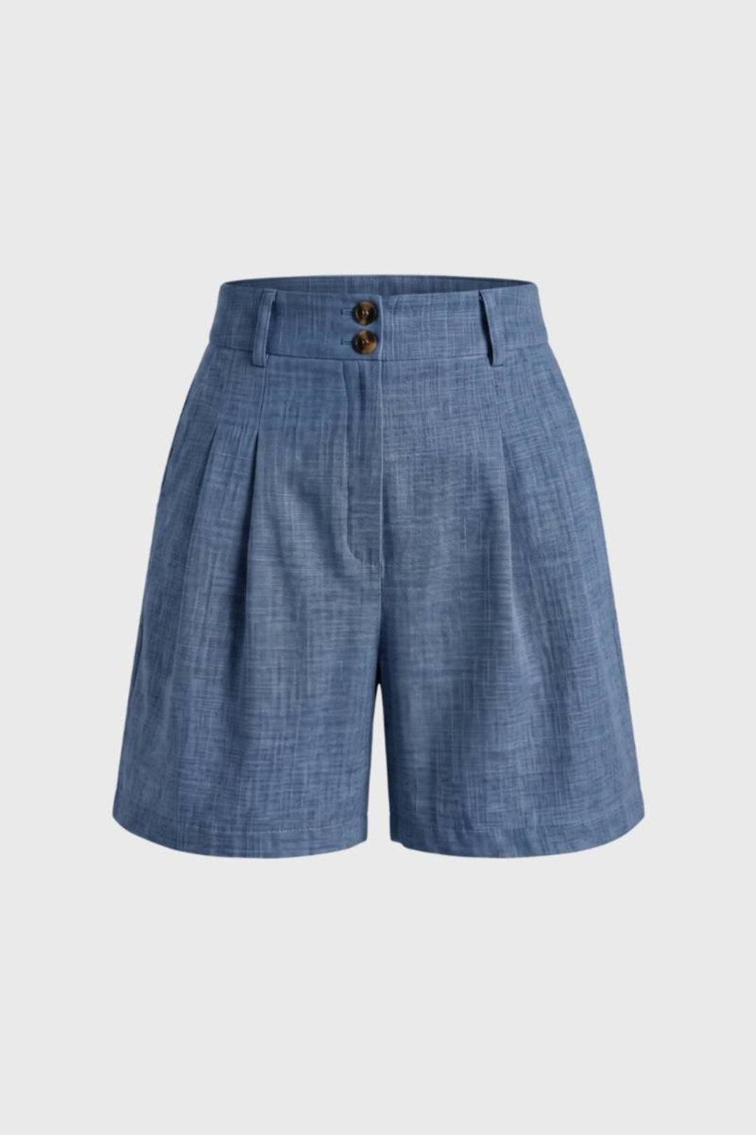 Damen-Shorts | Hohe Taille &amp; Falten | Sandbeige