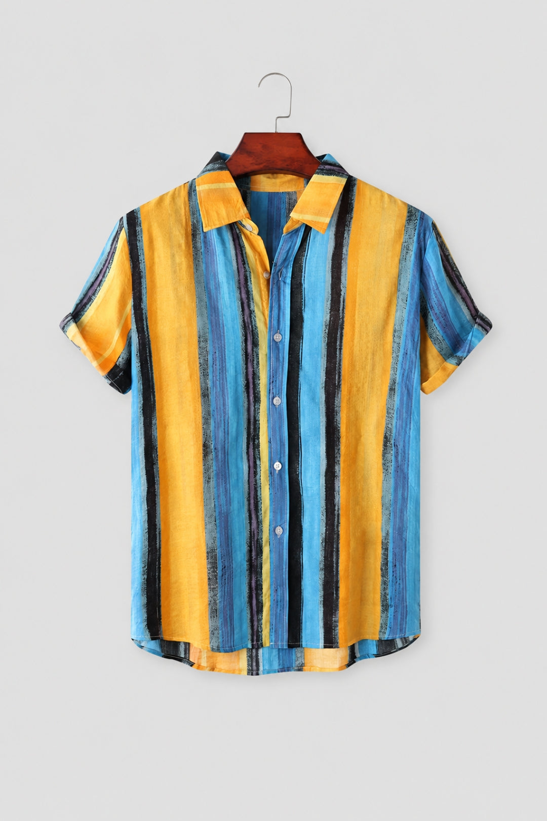 Herren Shirt | Marine-Streifenmuster | Resort-Chic | Sommer