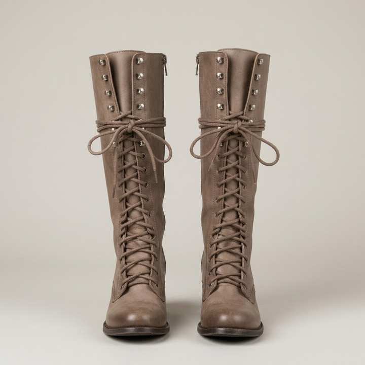 Melanie | Damen Hohe Schnürstiefel mit Metallösen