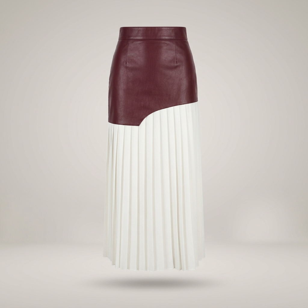 Franka | Damen Asymmetrisch Plissee Maxirock