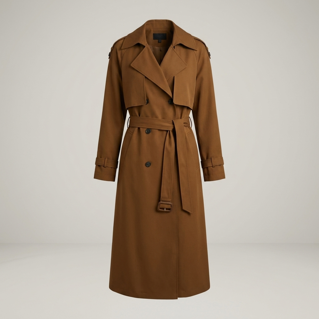 Alburg | Damen mit Bindegürtel und doppelter Knopfleiste Trenchcoat