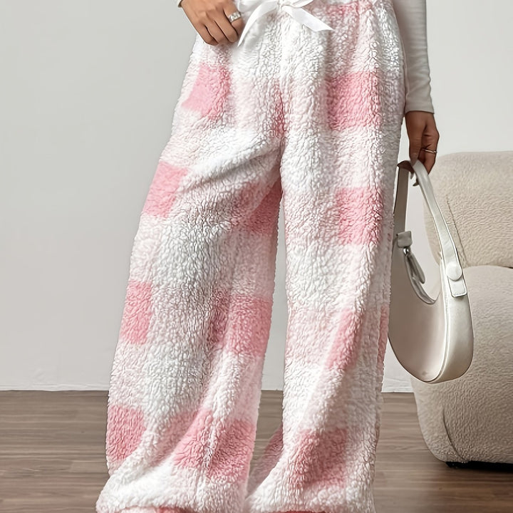 Herta | Damen Kuschelige Loungehose Mit Weitem Bein