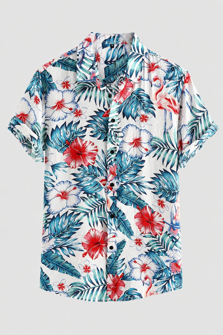 Herren Shirt | Kurzarm | Blumenmuster | Sommer