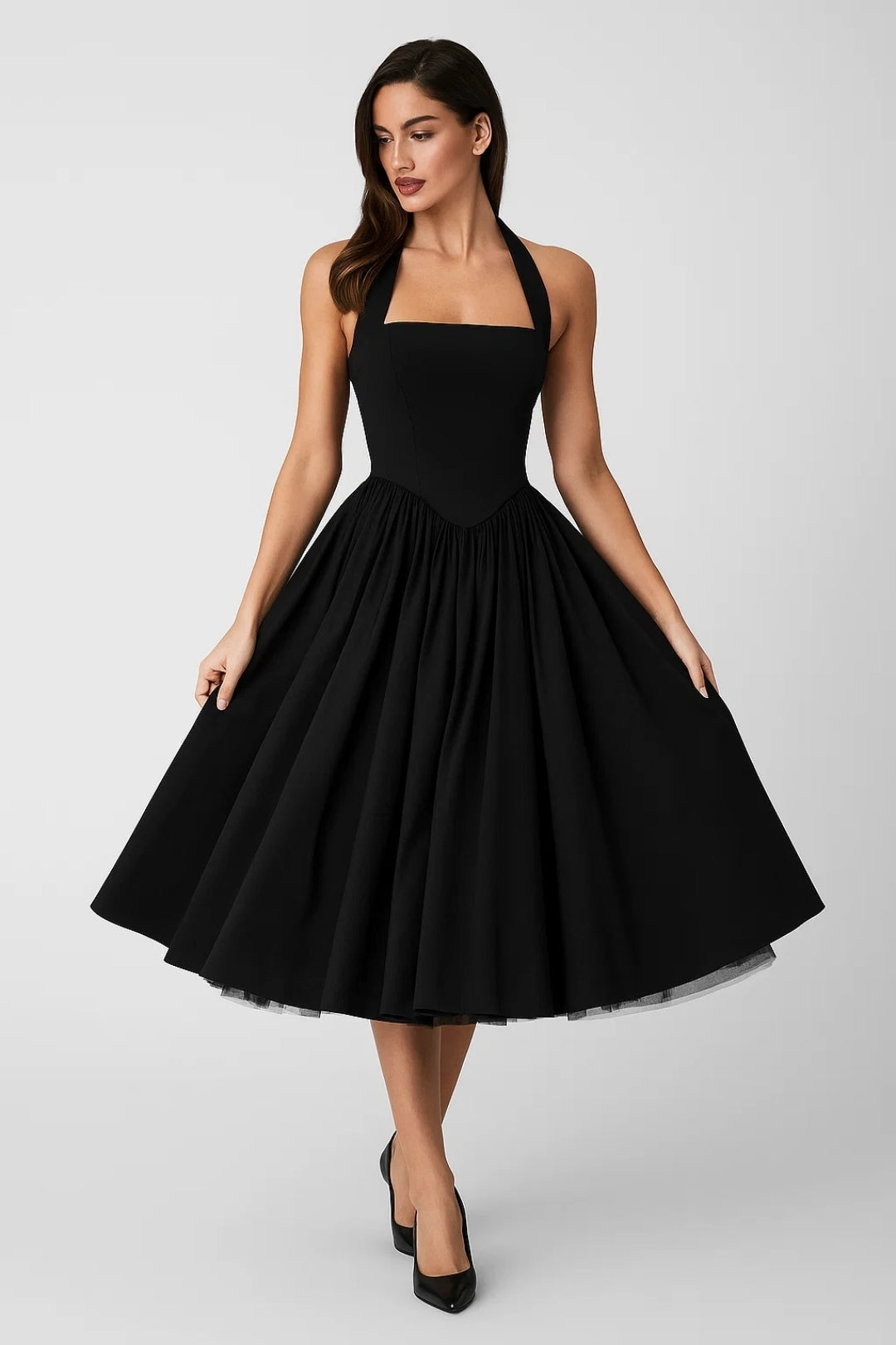 Sommer Abendkleid Damen Kurz | Weiß | Betonte Taille | Festlich Elegant