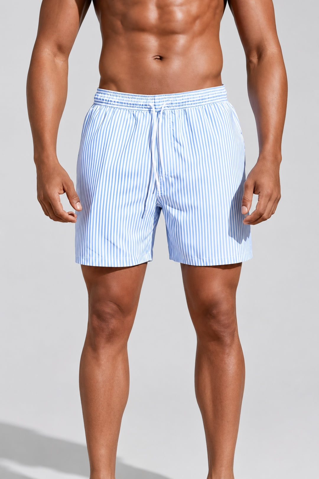 Badeshorts für Herren | Gestreiftes Design | Weicher Stoff &amp; elastischer Bund
