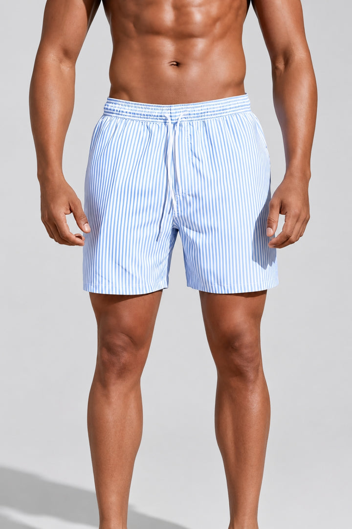 Badeshorts für Herren | Gestreiftes Design | Weicher Stoff &amp; elastischer Bund