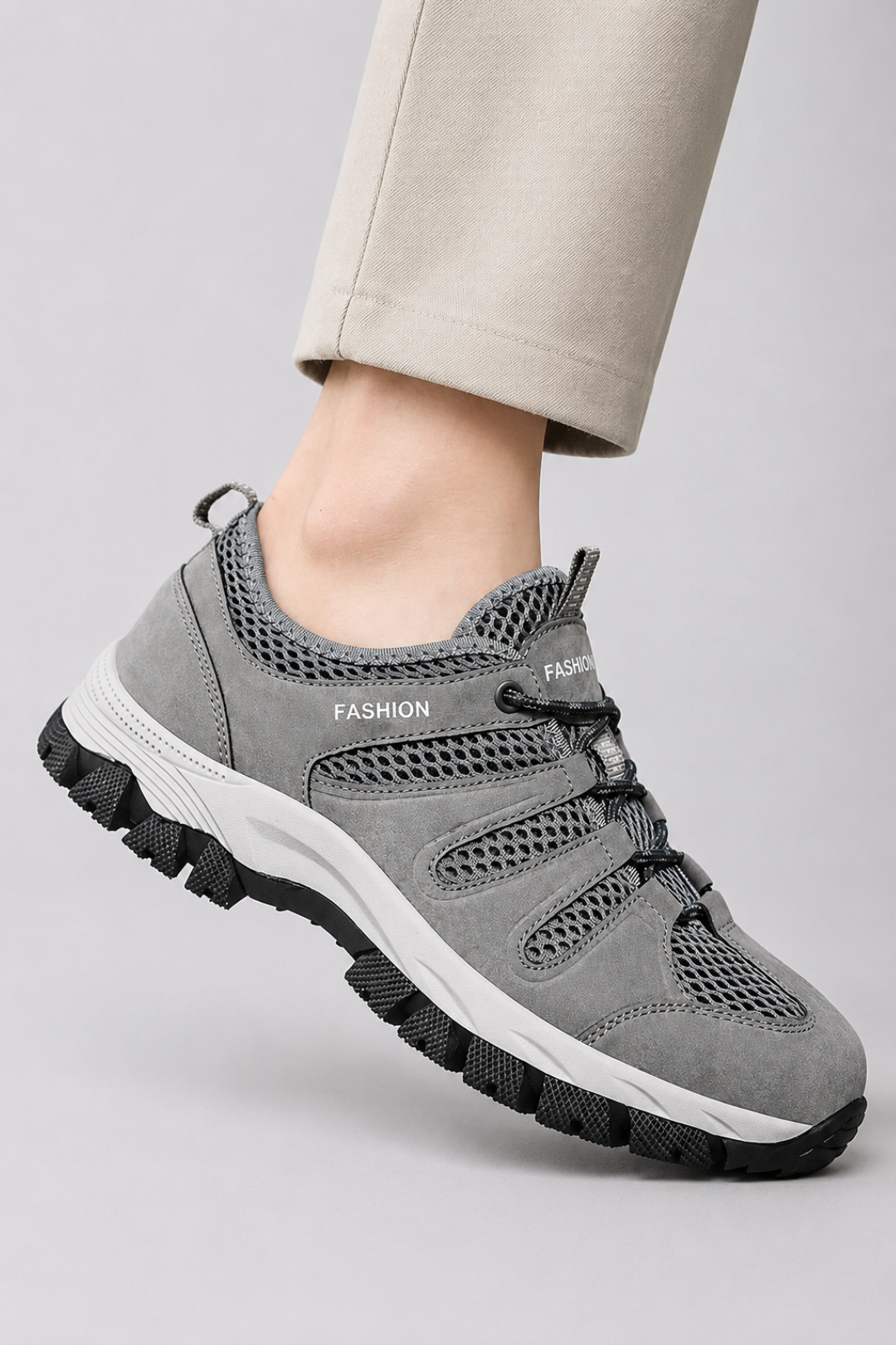 Damen-Sneaker mit bequemer Passform | Durchbrochenes Mesh, Schnellschnürung, rutschfeste Sohle