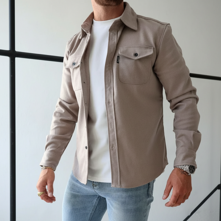 Ingmar | Herren Brusttaschen Knopf Hemdjacke