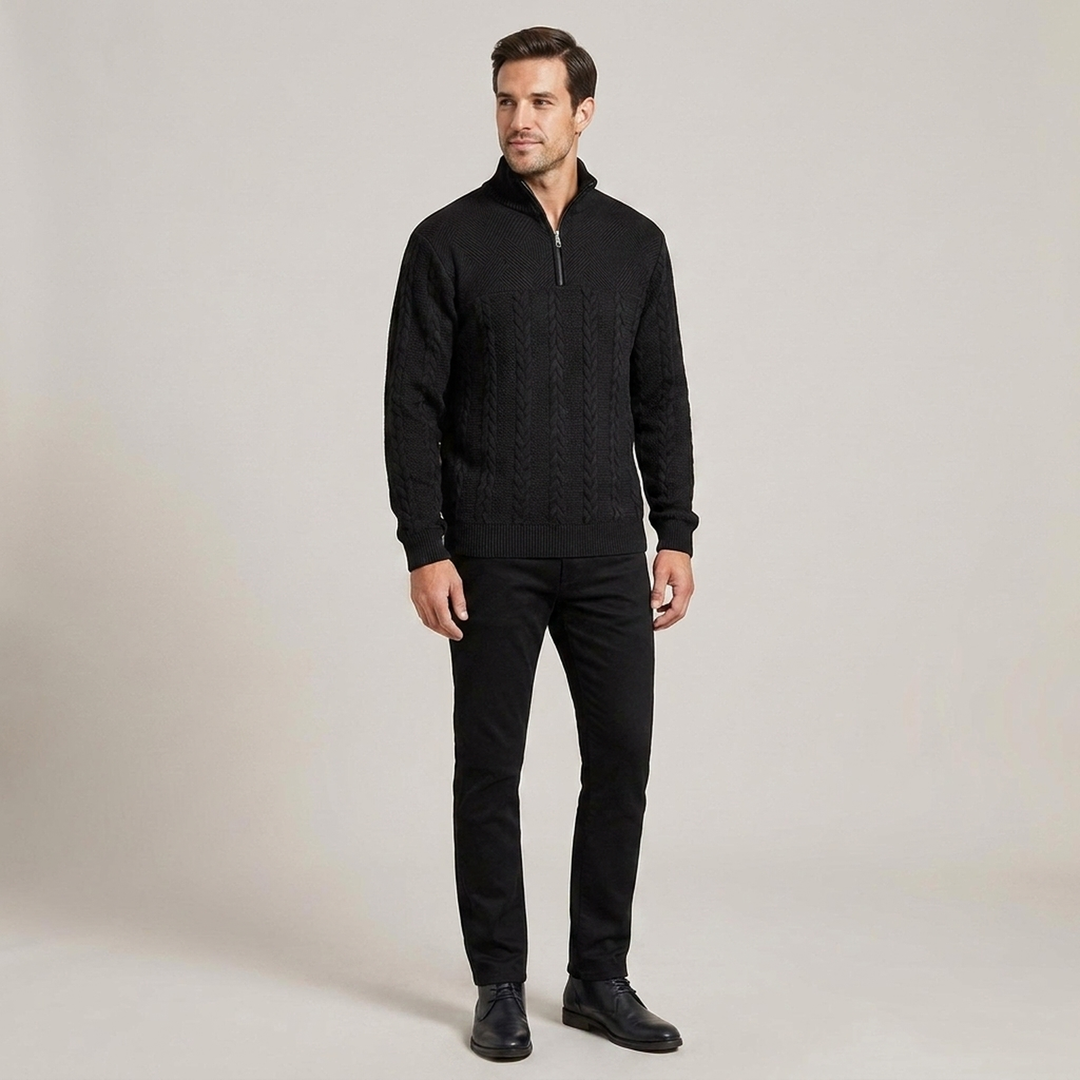 Bela | Herren Strickpullover mit Zopfmuster