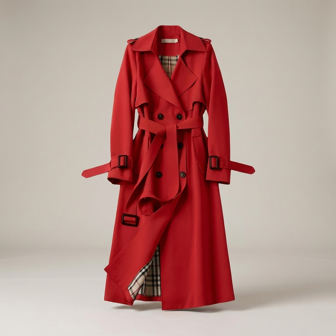 Dietlinde | Damenmantel mit Bindegürtel und Schulterriegeln Trenchcoat