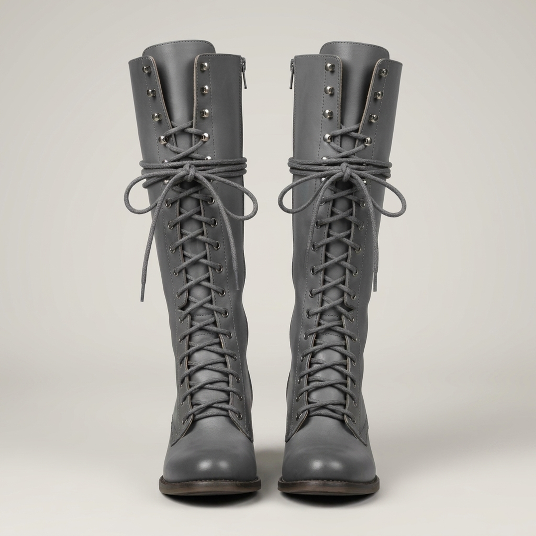 Melanie | Damen Hohe Schnürstiefel mit Metallösen